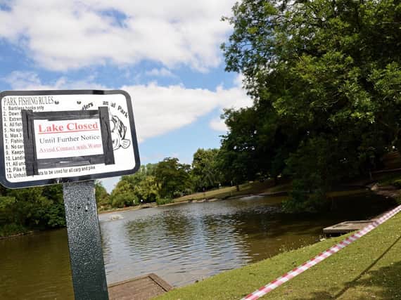 Signs have been erected notifying park users of the lake's closure.