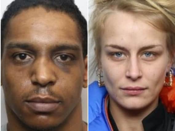 Bradley Onfroy (L) and Josie Hollis have been jailed for a combined total of 48 years for their part in the murder of Jordan Hill