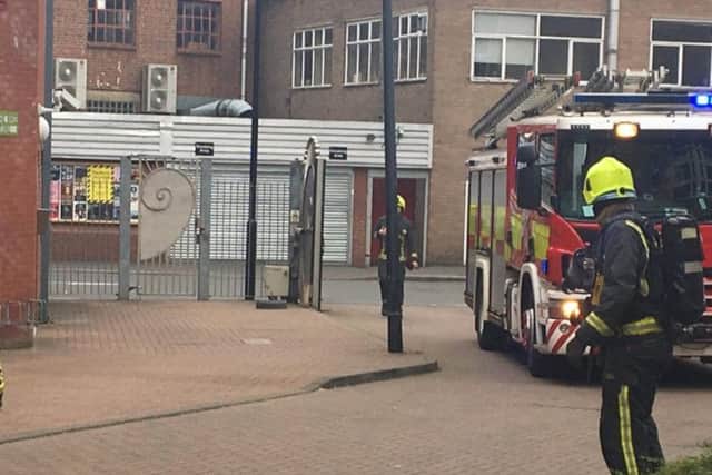 Two engines responded to a fire at student accommodation on Leadmill Road (photo submitted).