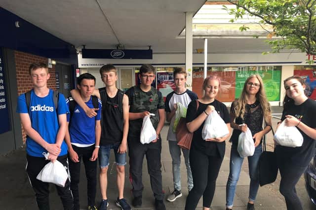 The young people from across Sheffield worked to create care packages for the homeless