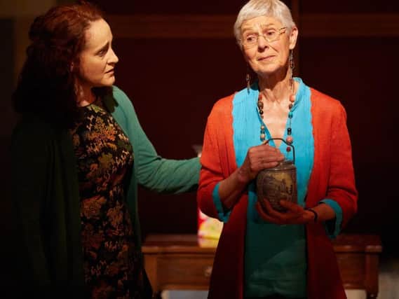 Bronwen Ebdon, left, and Liz Seneviratne as mum and daughter in Songs from the Seven Hills