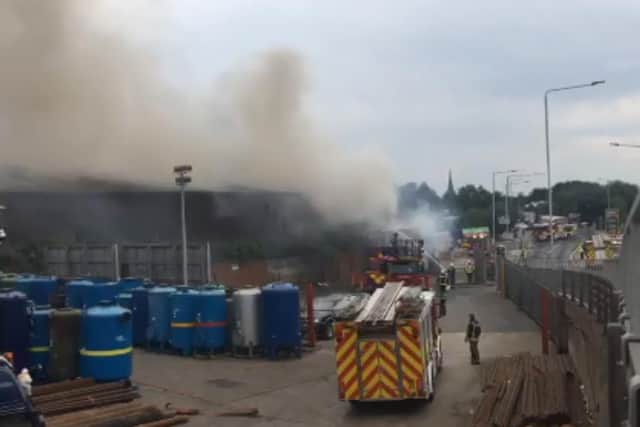 A major fire has engulfed the MFS furniture store on Parkgate in Rotherham (photo: Steve Stansfield).