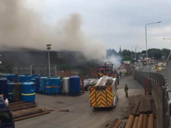 A major fire has engulfed the MFS furniture store on Parkgate in Rotherham (photo: Steve Stansfield).