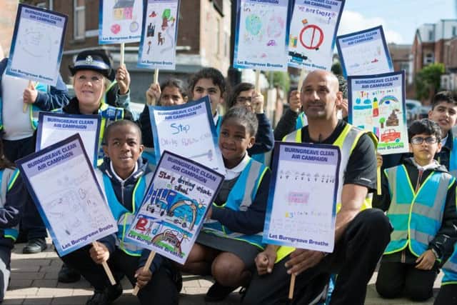 Clean air protest by pupils at Oasis Academy Fir Vale