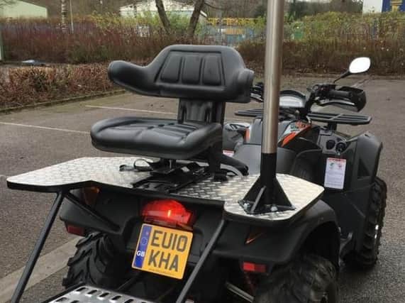 This quad bike was stolen from outside the Premier Inn hotel in Sheffield (pic: Jason Jenkins)