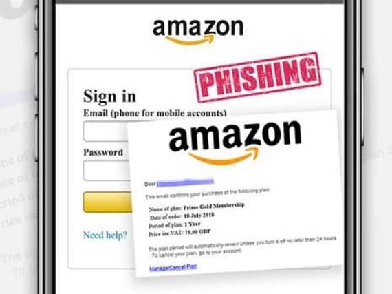 An example of the scam emails purporting to be from Amazon (pic: Action Fraud)