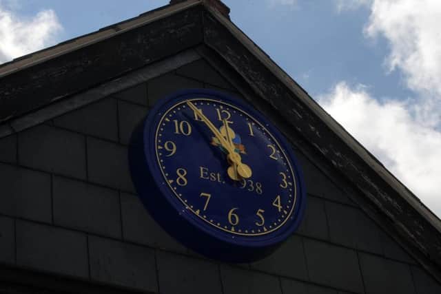 The commemorative clock at Beauchief Tennis Club for it's 80th birthday