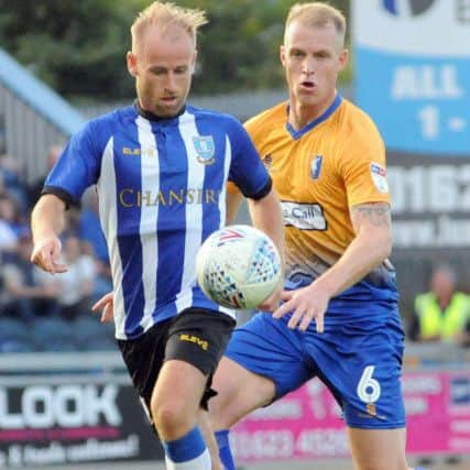 Mansfield Town v Sheffield Wednesday.
Wednesday's Barry Bannan and Neal Bishop.
Barry Bannan at Mansfield Town v Sheffield Wedneday AS 18