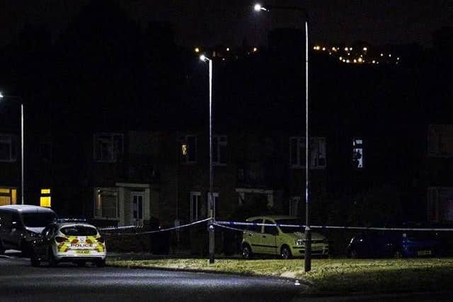 Police at the scene.