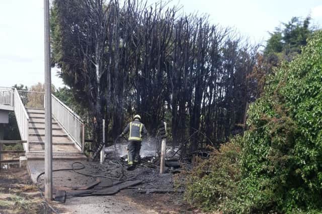 The fire is right next to the M18 motorway.