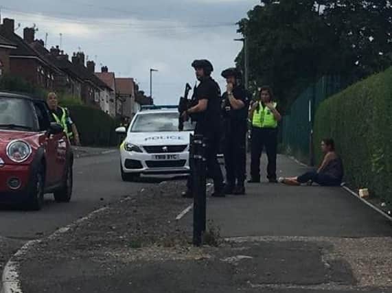 Armed police were sent to the scene on Monday. Picture: Anthony Billings.
