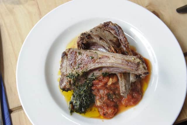 Blend Kitchen,Pinstone Street,Sheffield......Pictured is the Dish Hogget Chops,with Ratatouille and Sauce Vierge........Pic Steve Ellis