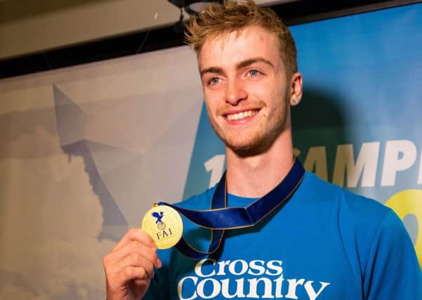 Theo Warden with his Gold Medal at the European Paragliding Championships 2018 in Portugal. Credit: Daniel Santos / EuroPG2018


A 19-year-old British paraglider pilot from Sheffield has won the European Paragliding Championships 2018 in Portugal, in a nail-biting competition that came down to the wire.

Theo Warden, 19, from Sheffield, England, won the 10-day championships against stiff competition from some of the best paraglider pilots in Europe.

Some 150 pilots from 28 countries took part in the European Paragliding Championships, which were held in Montalegre, Portugal from 17-27 July.

After eight tasks (53-93km) over 10 days, Theo (flying an Ozone Enzo 3 paraglider) beat GermanyÃ¢Â¬"s Torsten Siegel (Gin Boomerang 11) into second place by only two points. 

Theo scored a total of 5,348 points, with Torsten on 5,346. Biagio Alberto Vitale (ITA) was third, just 20 points behind Theo in first place.

More at http://xcmag.com/news/theo-warden-19-wins-european-paragliding-championship/