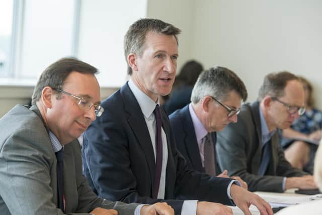 Sheffield City Region Mayor Dan Jarvis chairing a meeting at the Advanced Manufacturing Park in Rotherham. Picture: Dean Atkins/The Star