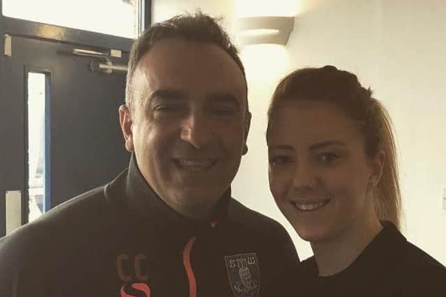 Sheffield Wednesday supporter Molly Shepherd-Boden pictured with former Owls' manager Carlos Carvalhal.