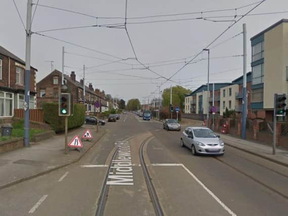 The curve approaching the Middlewood Road tram terminus in Sheffield, where the passenger was injured (pic: Google)