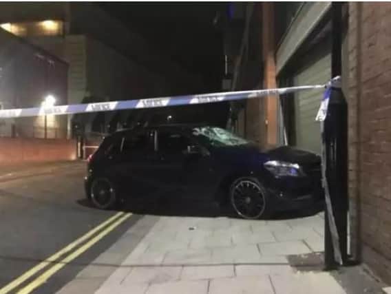 Two pedestrians were struck by a car in Headford Street, Sheffield.