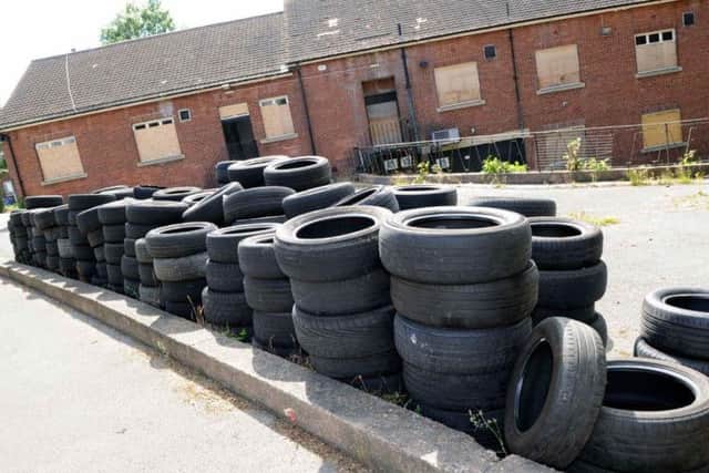 Residents have complained about tyres dumped outside a pub in Shiregreen