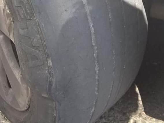 This tyre was spotted by police officers patrolling Parson Cross and Southey