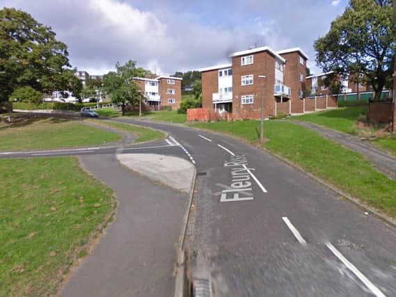 A fire was started outside a family's home in Fleury Rise, Gleadless Valley, Sheffield, this morning