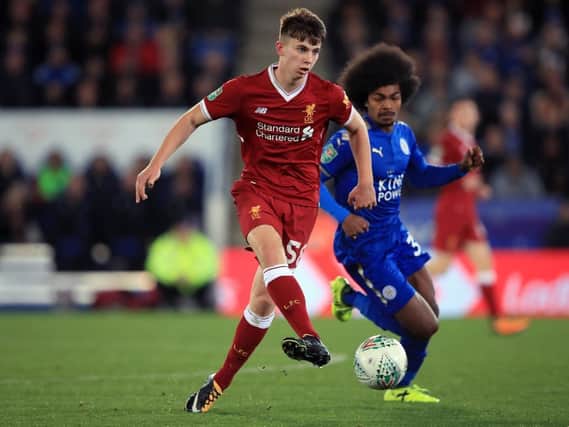 Ben Woodburn in action for Liverpool