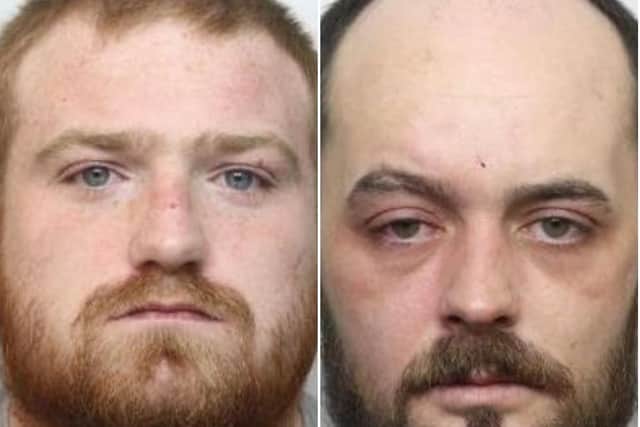 ConnorRoulson, 21 (left) and Kyle Bayliss, 31, were jailed for a combined total of eight years for their role in an aggravated burglaryat the One Stop Shop in Hatfield House Lane, Shiregreen.