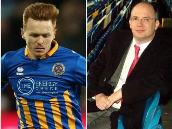 Shrewsbury's Jon Nolan and EFL boss Shaun Harvey
