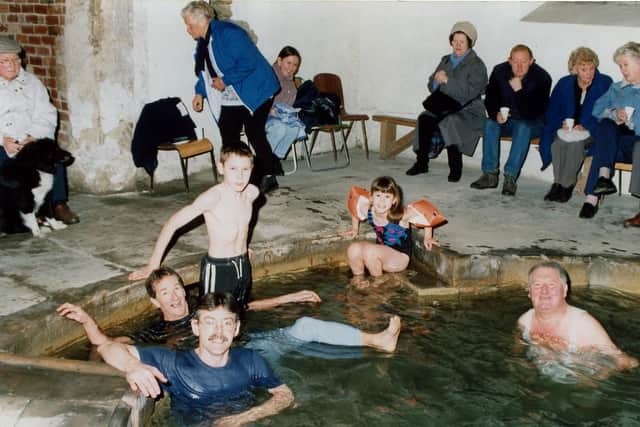 Volunteers having a swim in the baths on New Year's Day 2000