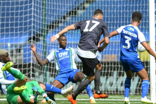 Atdhe Nuhiu scores. Pictures: Steve Ellis