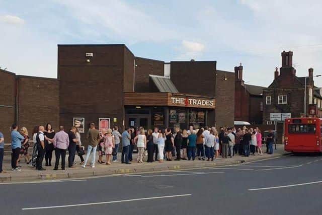 The scene outside The Trades in Rotherham for the fundraiser
