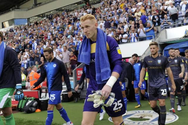 Cameron Dawson walks out at Wigan
