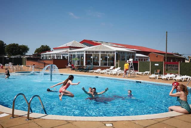 The outdoor pool at Cherry Tree Holiday Park