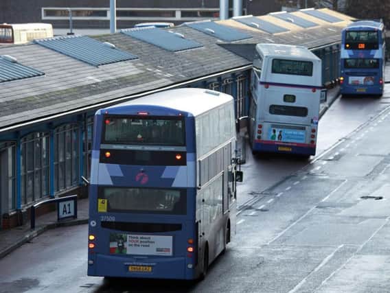 Buses at Sheffield Interchange.