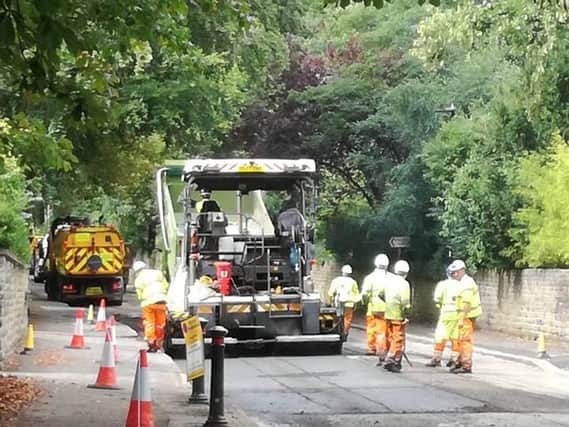 Amey workers resurfacing Endcliffe Vale Road