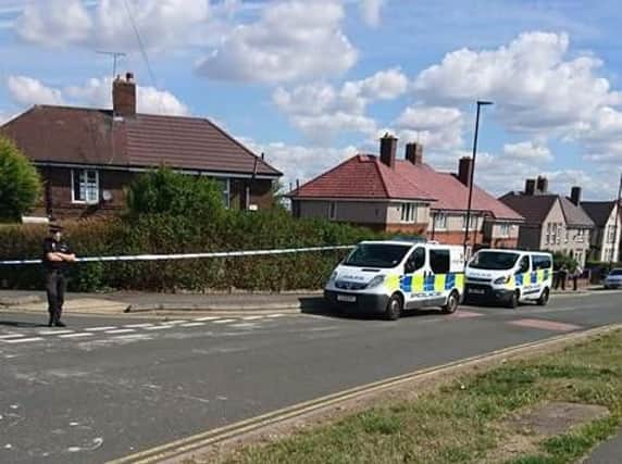 Police on Eastern Avenue, Arbourthorne, in Sheffield. Picture: Thomas Yates