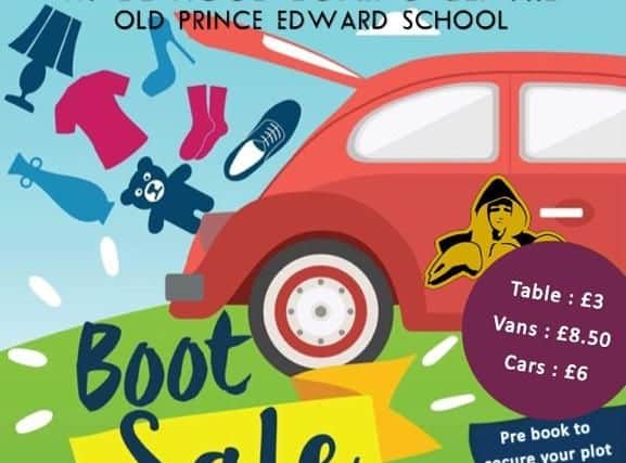De Hood is hosting a car boot sale on Saturday, August 25.