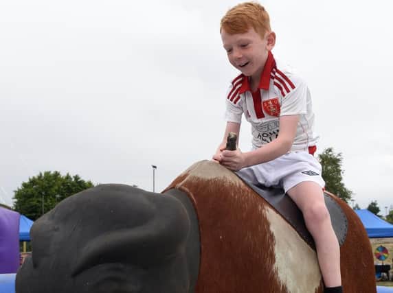 Aiden Scothern on the bucking bronco