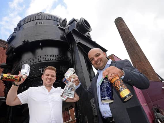 Chris Hague, Roister Operations Manager and Vic Bains, Roister Owner, pictured at Kelham Island Museum, where they have revived the cancelled Gin Festival.