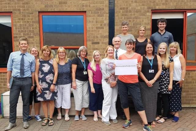 Staff at Bradway Primary support the funding campaign