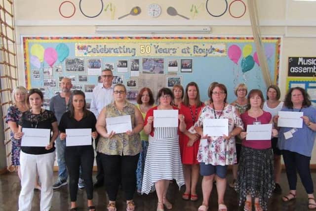 Staff at Royd Nursery Infant School support the fair funding petition