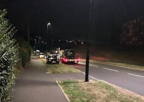 A car was seized as part of a police probe into a brawl in a Sheffield street last night