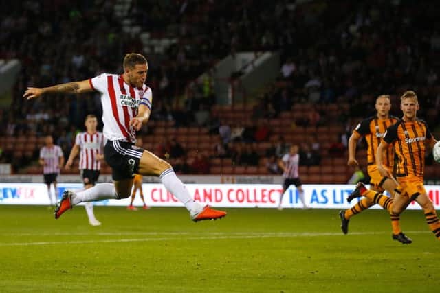 Billy Sharp scores his volley