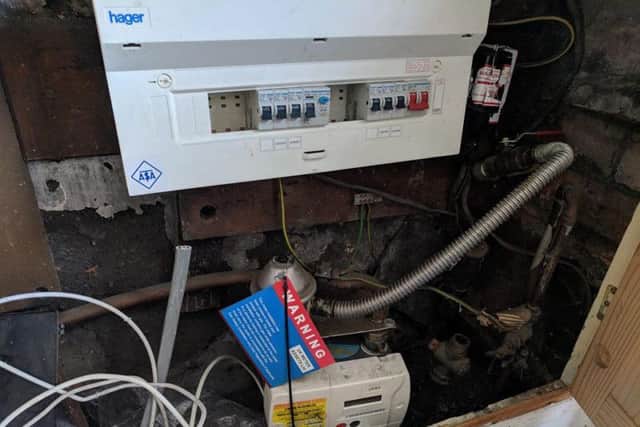 This photo from a cannabis farm in Darnall, Sheffield, shows how the occupants had bypassed the electricity meter