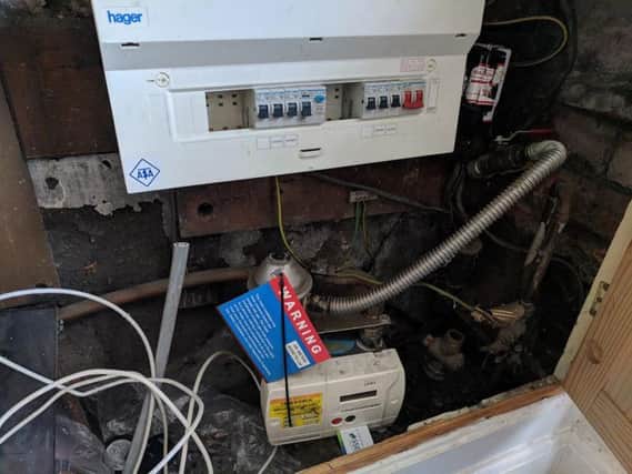 This photo from a cannabis farm in Darnall, Sheffield, shows how the occupants had bypassed the electricity meter