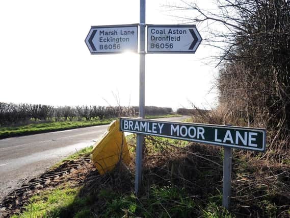 Bramley Moor Lane, near Eckington, where controversial test drilling can now take place