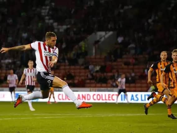 Billy Sharp volleys home against Hull