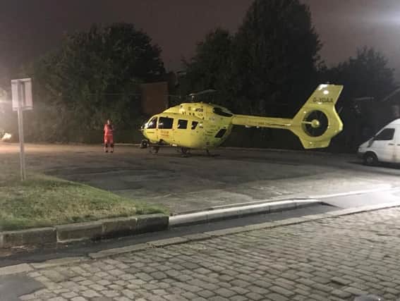 An air ambulance landed in the car park of PA Jewellery in Commonside, Crookesmoor at around 10pm this evening. Picture: Stacey Daley