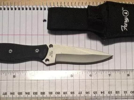 This knife was found by police during the raid