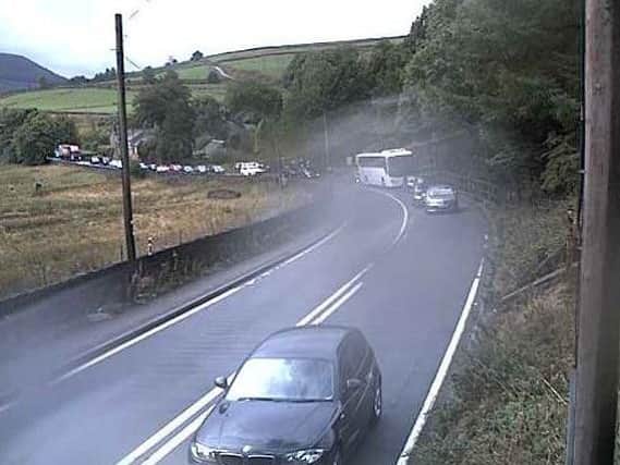 Traffic is building up on the Woodhead Pass, following a collision earlier this afternoon which has resulted in part of the road being blocked in both directions. Picture: Highways England