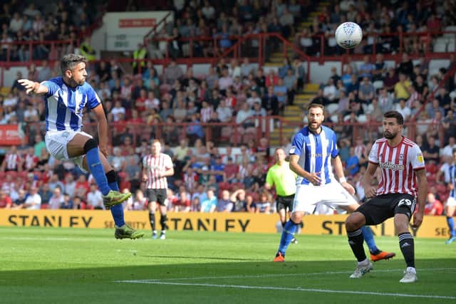 Marco Matias in action at Griffin Park. Picture: Steve Ellis